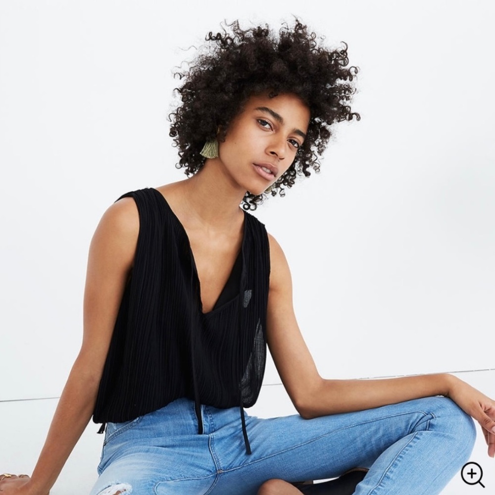 Pleated Madewell sleeveless tank top